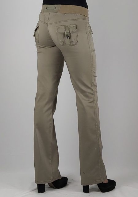 PANTALON GABARDINA CARGO LAZO TIRO MEDIO - Imagen 4