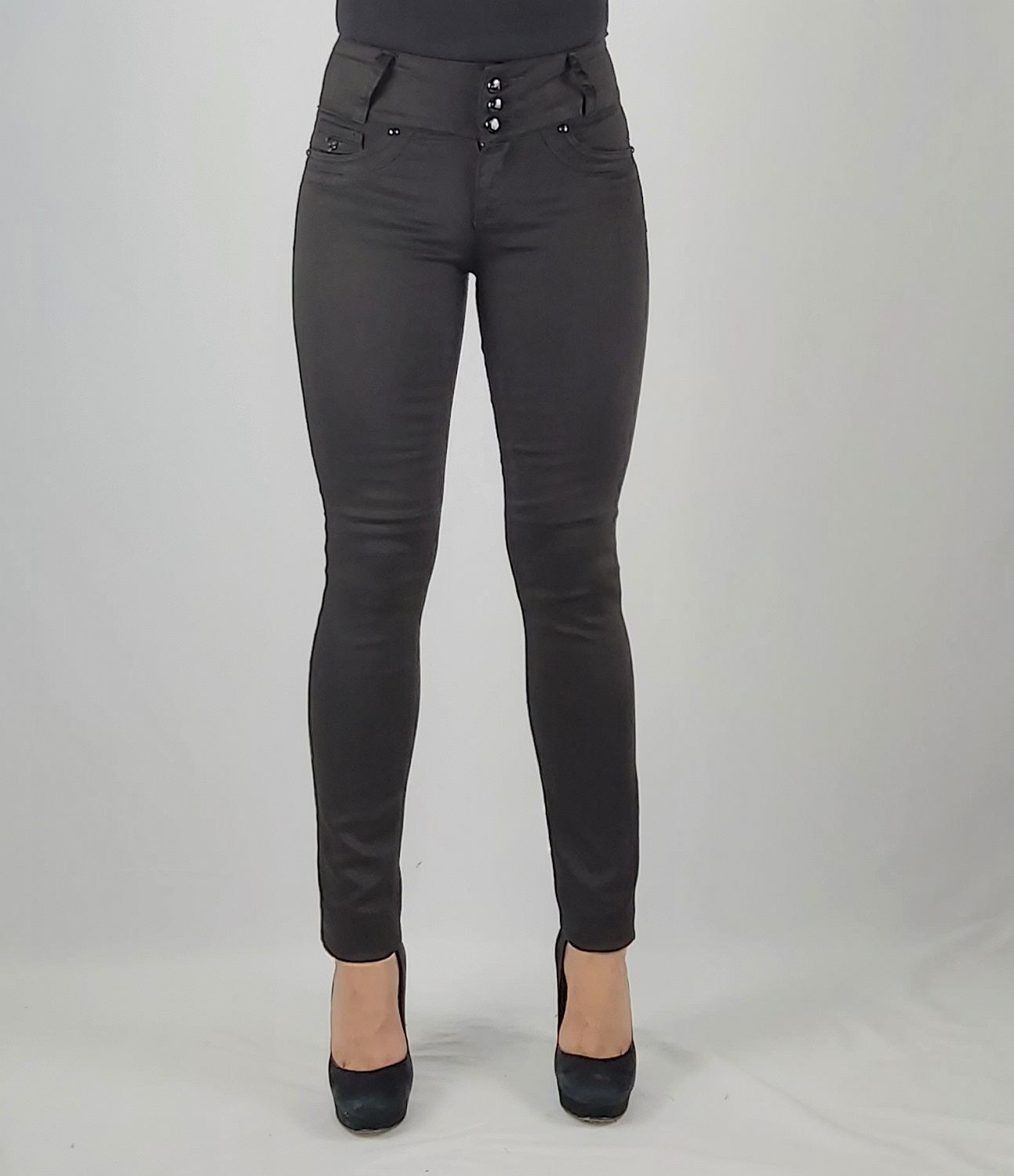 Pantalones de gabardina mujer tiro online alto