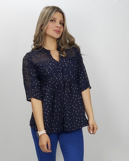 BLUSA LUNARES MANGA CROCHET