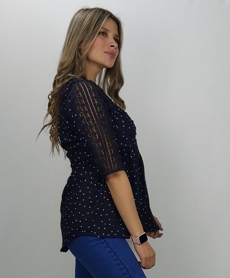 BLUSA LUNARES MANGA CROCHET - Imagen 4