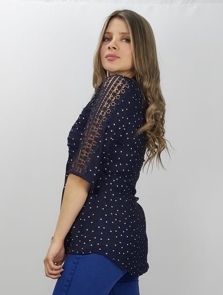 BLUSA LUNARES MANGA CROCHET - Imagen 3