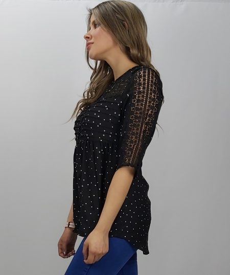 BLUSA LUNARES MANGA CROCHET - Imagen 6