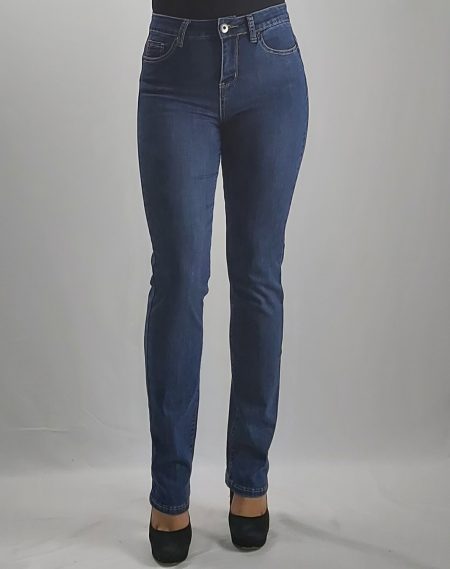 JEANS RECTO TIRO ALTO PUSH UP  BLUE TALLA ESPECIAL (52 AL 56)