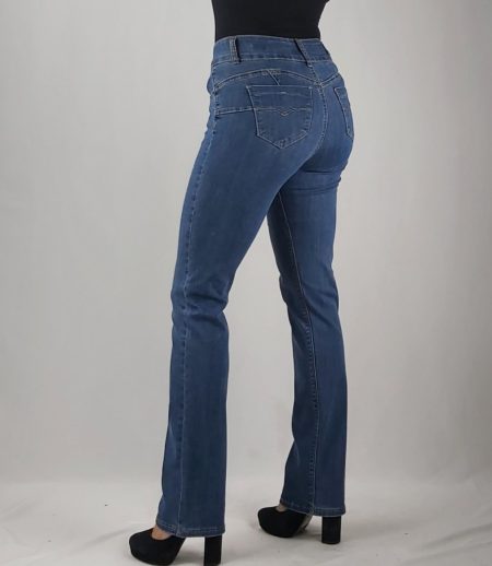 JEANS RECTO TIRO ALTO PUSH UP TALLA ESPECIAL