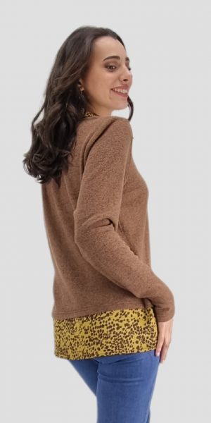 SWEATER APLICACION BLUSA  CAFE