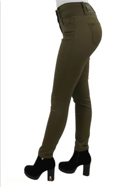 PANTALON GABARDINA SKINNY VERDE