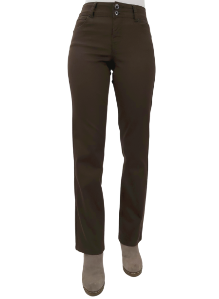 PANTALON GABARDINA RECTO CAFÉ