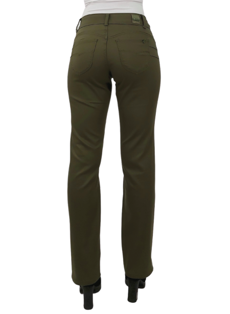 PANTALON GABARDINA RECTO VERDE - Imagen 3