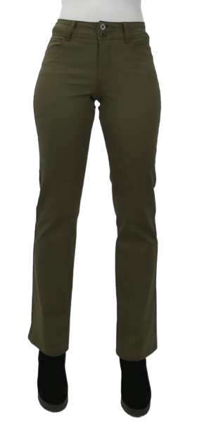 PANTALON GABARDINA RECTO VERDE