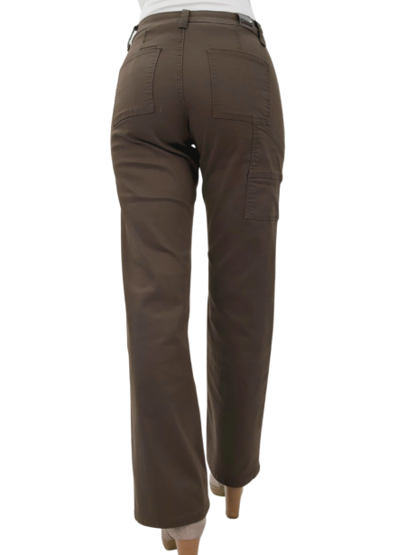 PANTALON GABARDINA CARGO CAFÉ - Imagen 3